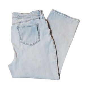 NYDJ Womens Sz 18 Petite Marilyn Straight Jeans Pamplona Ice